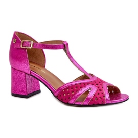 Maciejka Fuksja női magas sarkú szandál rózsaszín