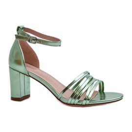 Zöld pántos magassarkú szandál Zöld pántos magassarkú szandál