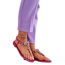 Női szandál kövekkel fukszia rózsaszín Női szandál kövekkel fukszia rózsaszín