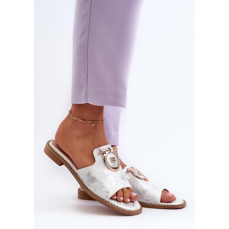 Step in style Szandál papucs S.Barski KV27-032 Ezüst - Lépjen stílusosan szürke