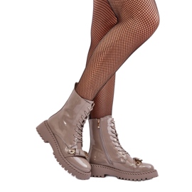 Step in style S.Barski MR870-67 Beige Lakier modell csizma - Lépjen stílusosan bézs