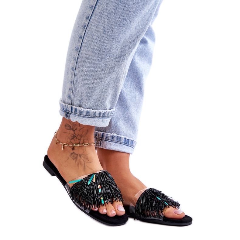 Step in style Szandál papucs S.Barski KV-576-4 fekete - Lépjen stílusosan