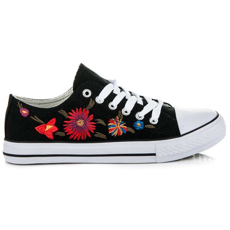 Fűzős tornacipő foltokkal fekete Fűzős tornacipő foltokkal fekete