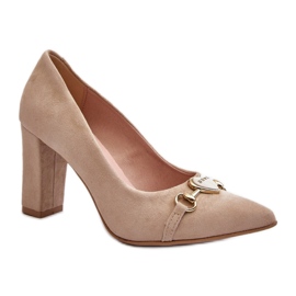 Step in style Pumps Model Zazoo 2453/OS Cappuccino Suede - Lépjen stílusosan bézs