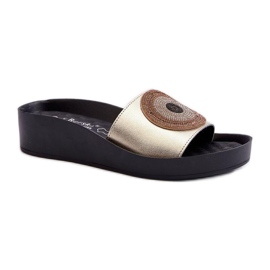 Step in style Szandál-flip-flop S.Barski KV27-019 arany modell - Lépjen stílusosan sárga