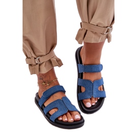 Sötétkék női textil papucs Sötétkék női textil papucs