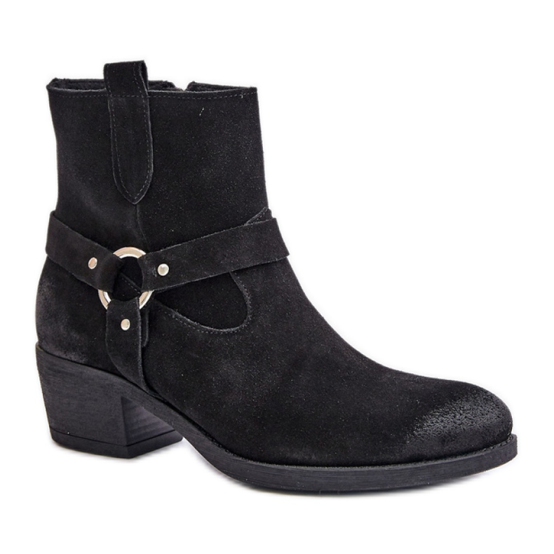 Velúr csizma Model Zazoo Fekete