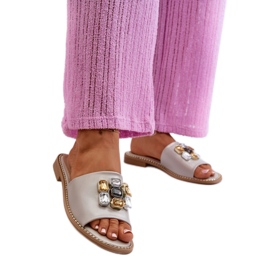 S. BARSKI Női lapos szandál díszítéssel bézs S. BARSKI Női lapos szandál díszítéssel bézs