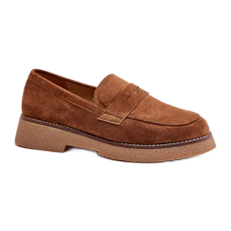 Női mokaszinok Eco-suede C-528-ból, barna
