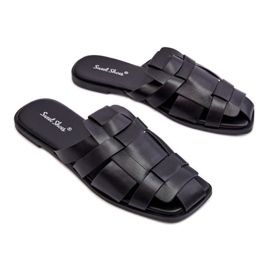 Női Eco-bőr flip-Flops 2522-1 fekete