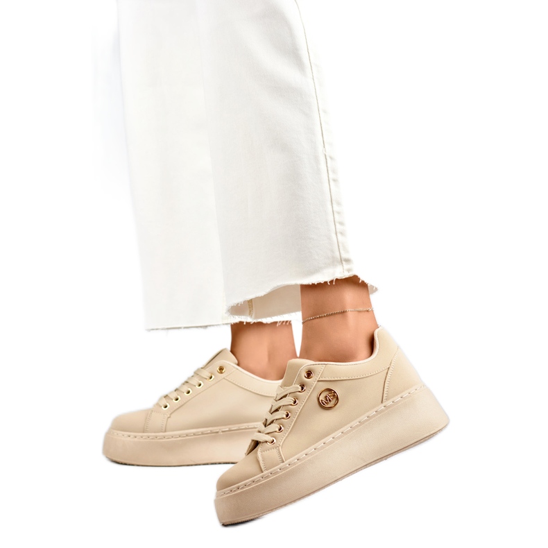 Női sportcipő díszítéssel TL251-10L/BE bézs