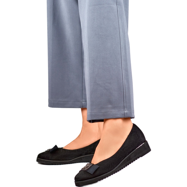 Női szivattyúk masnival GD-FL766A, fekete