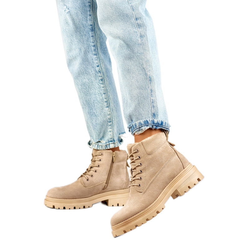 Női szőrmével bélelt Trappers A5201-39BE, bézs