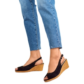 Női ékszandál GD-FL653B, fekete