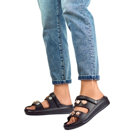 Női szandál díszítéssel JHC3071B, fekete