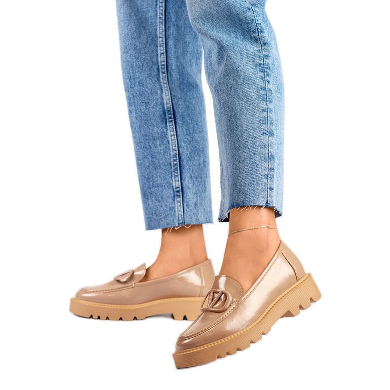 Női cipő díszítéssel 23-10862BE bézs