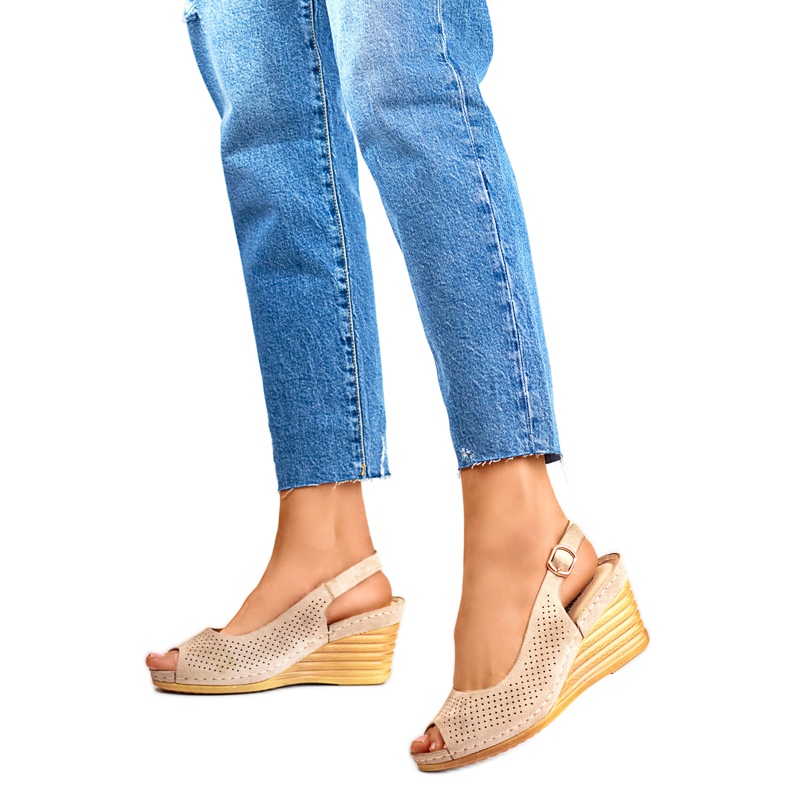 Női ékszandál GD-FL1243KH, bézs