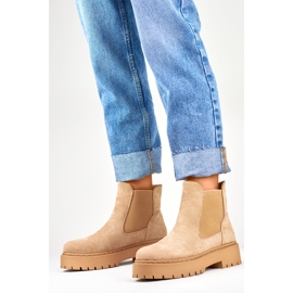Chelsea csizma Modell HB-170KH Bézs - PRIMO