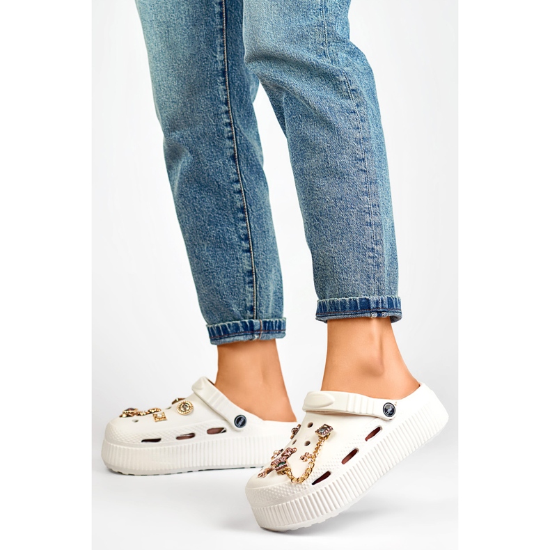 Szandál papucs PT-1W fehér - PRIMO