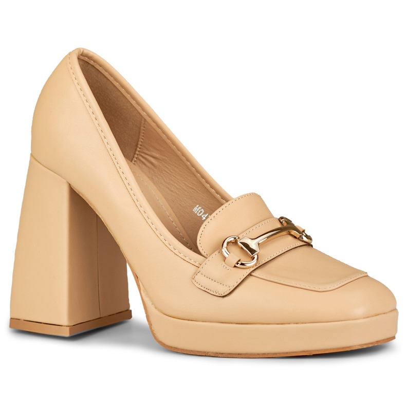 Női szivattyúk díszítéssel M047-NU bézs