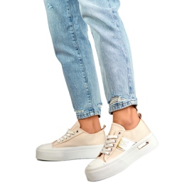 Női tornacipők az LY100BE platformon bézs