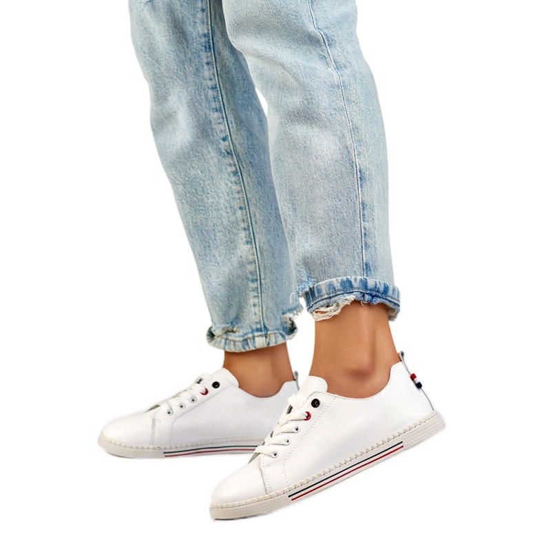 Női bőr tornacipő 24-87967W fehér Női bőr tornacipő 24-87967W fehér