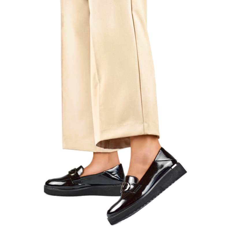 Női patentos cipők 24-58284B fekete