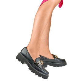 Női cipő díszítéssel B2733B fekete