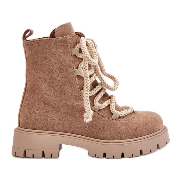 Szigetelt csizma öko velúrból, cipzárral, Beige Caellita bézs