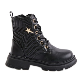 Szigetelt gyerek bokacsizma cipzárral ökobőrből, Fekete Liotira