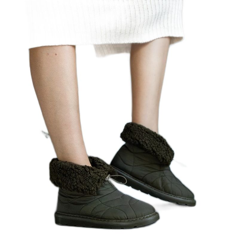 Zöld hőszigetelt hócsizma Caellita mandzsettával fekete Zöld hőszigetelt hócsizma Caellita mandzsettával fekete