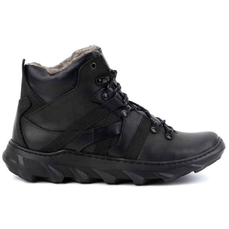 Olivier Férfi bőr hőszigetelt téli csizma 151KZ, fekete