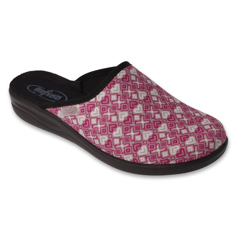 Befado női pu 551D005 papucs, rózsaszín szívecskékkel