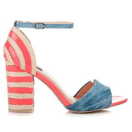 Vices Magas sarkú farmer espadrillák rózsaszín