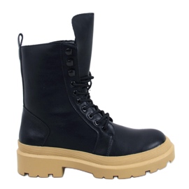 Kinchs NERO/GIALLO fűzős bokacsizma protektorral fekete