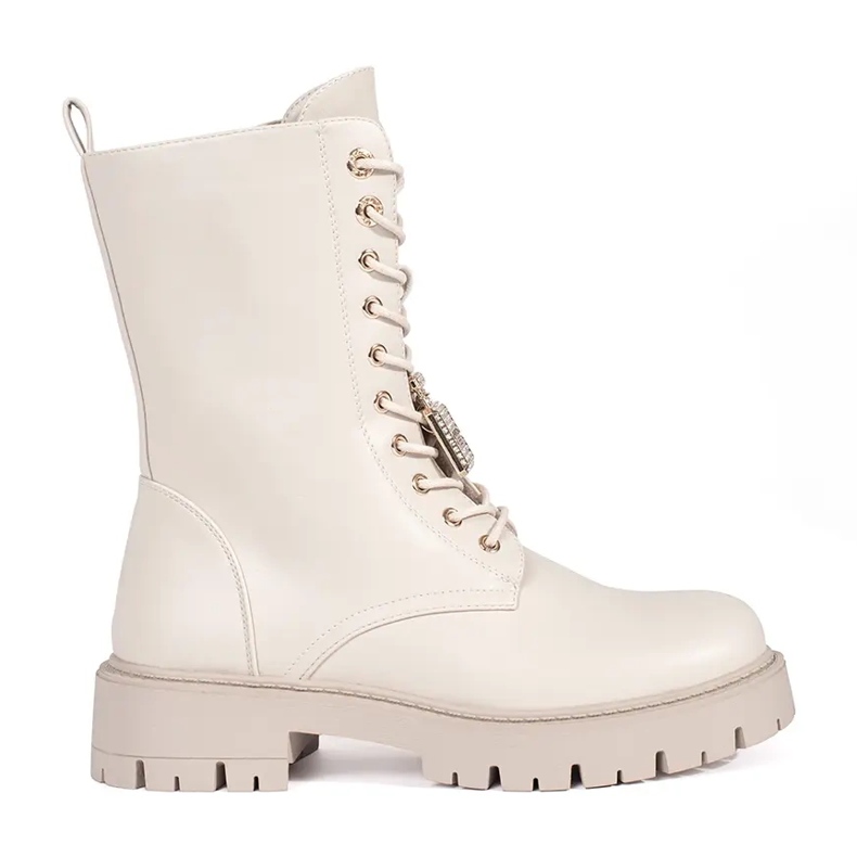 Seastar Világos bézs színű, tűs női munkáscsizma