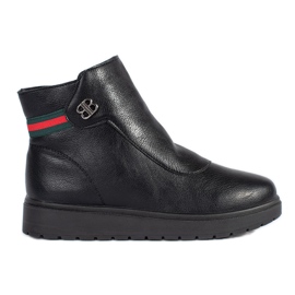 Fekete kényelmes szigetelt női bokacsizma