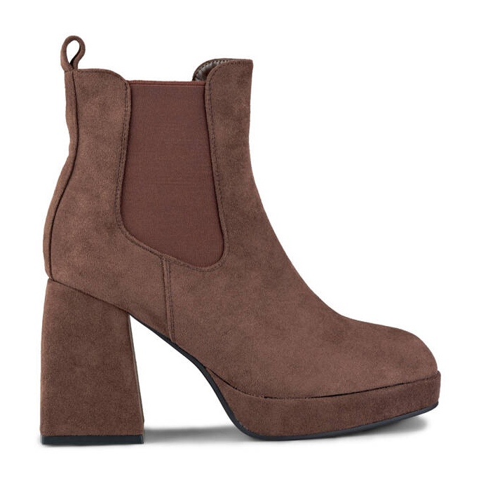 Női bokacsizma és platform, velúr barna 987BR
