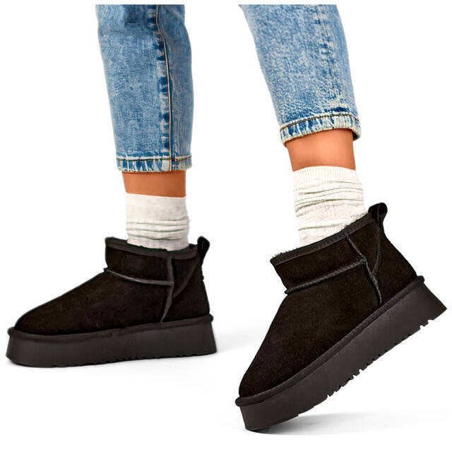 Bőr női velúr hócsizma, fekete XF-159B Bőr női velúr hócsizma, fekete XF-159B