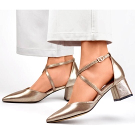 Női ezüst pántos pumpák GD-FL1150T