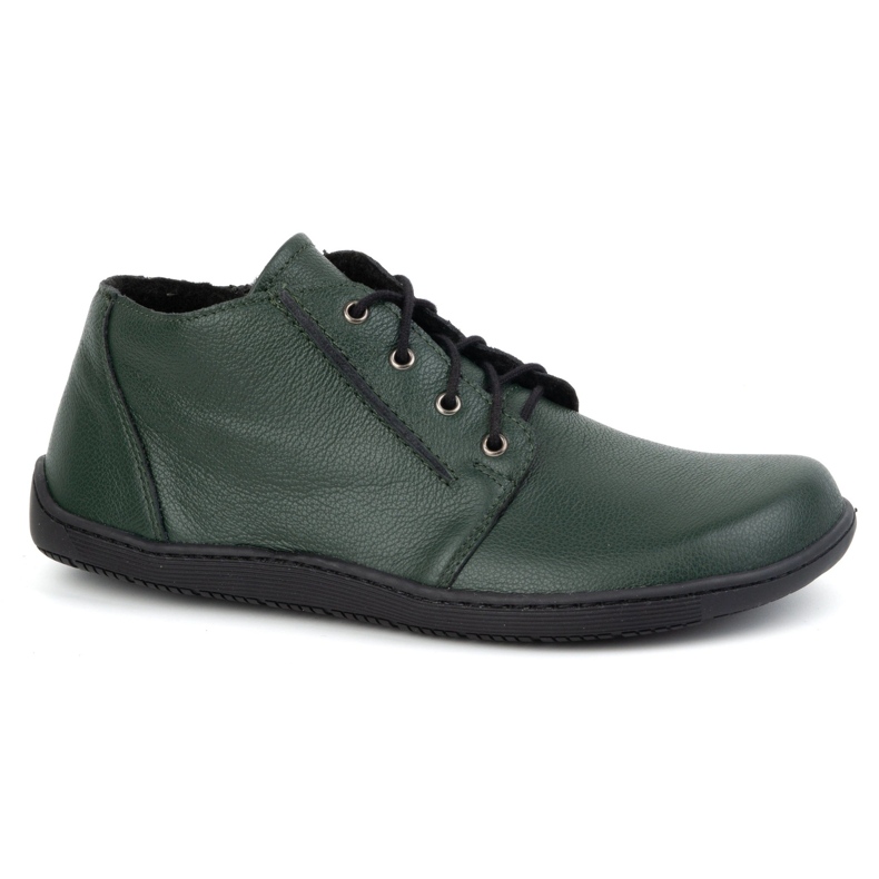 Olivier Mezítlábas női bőrcipő, enyhén szigetelt, bokáig érő cipzárral, 787 zöld