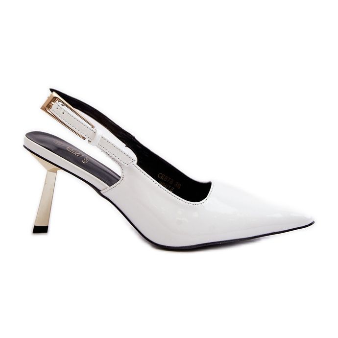 Fehér Filona patentos magassarkú, nyitott sarokkal