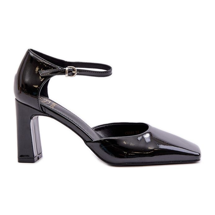 Lakkbőr, fekete Emindria magassarkú pumpák Lakkbőr, fekete Emindria magassarkú pumpák