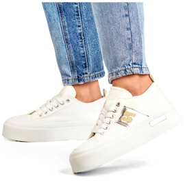 Alacsony szárú tornacipő vastag talppal, fehér LY100W Alacsony szárú tornacipő vastag talppal, fehér LY100W