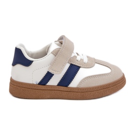 Gyermek tépőzáras tornacipő fehér és kék Tromella