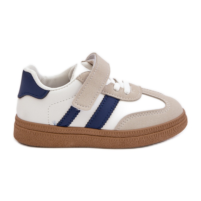 Gyermek tépőzáras tornacipő fehér és kék Tromella