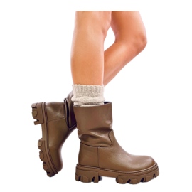 Army Green egyenes fazonú bokacsizma zöld