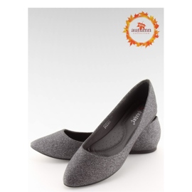 Black Glitter Ballet Flats CC200P Pwter - Inello fekete