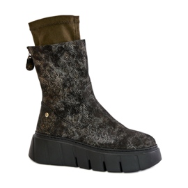 Maciejka 06766-09 Khaki bokacsizma zöld