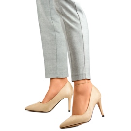 Női magassarkú, öko-velúr B0-202BE, bézs